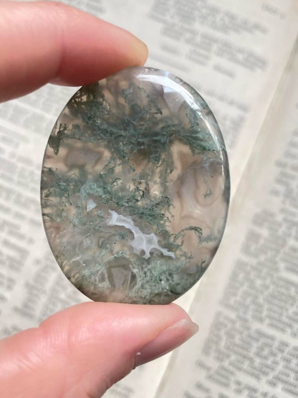 Moss Agate Palm Stone